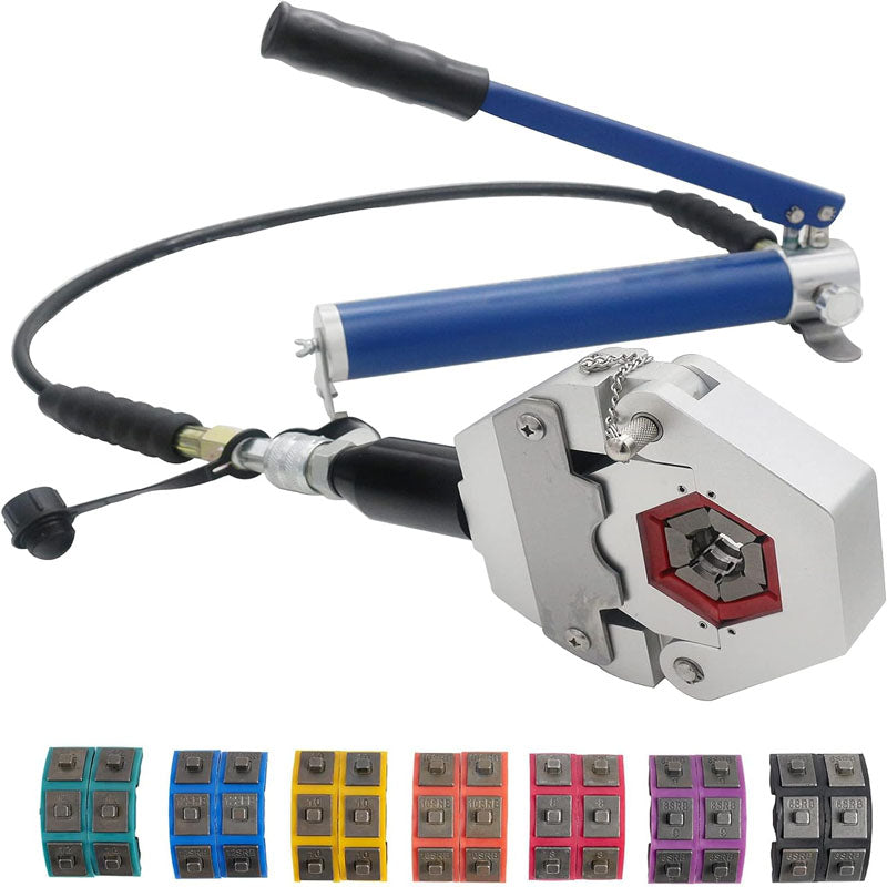 Manually Hydraulic AC Crimping Tool AC Hose Crimper Manual Kit with 7 Dies Whole Set Handheld AC Hose Crimping Tools
