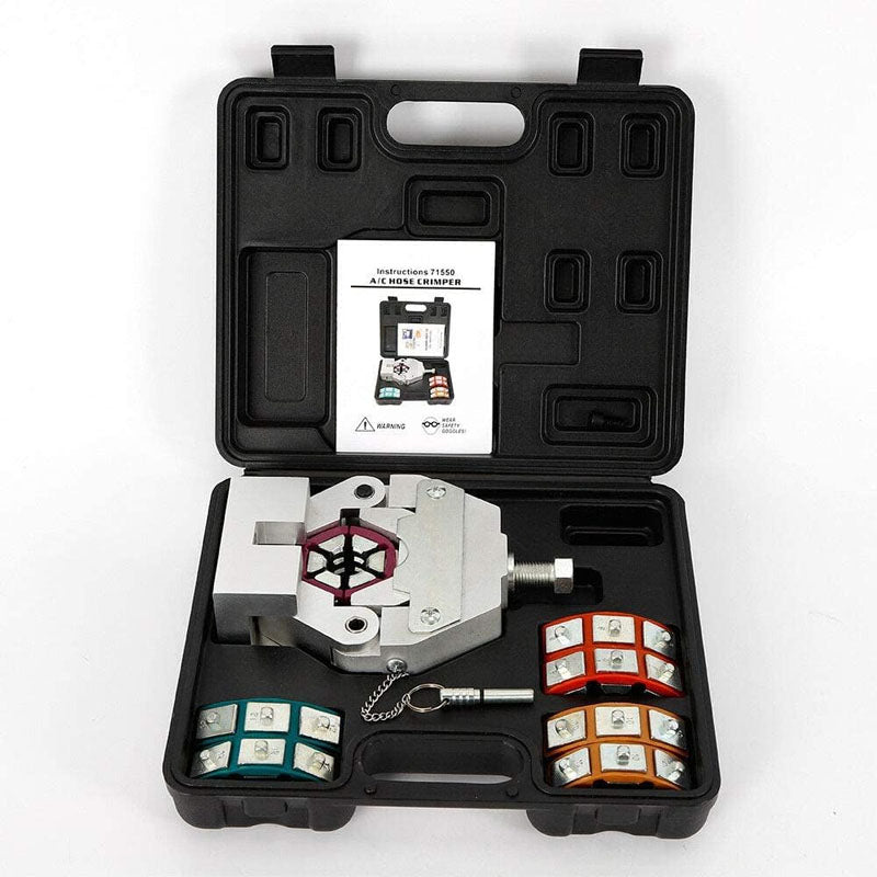 Hydra-Krimp 71550 Manual AC Hose Crimper Kit Air Conditioning Repair Handheld AC Hose Crimping Tool