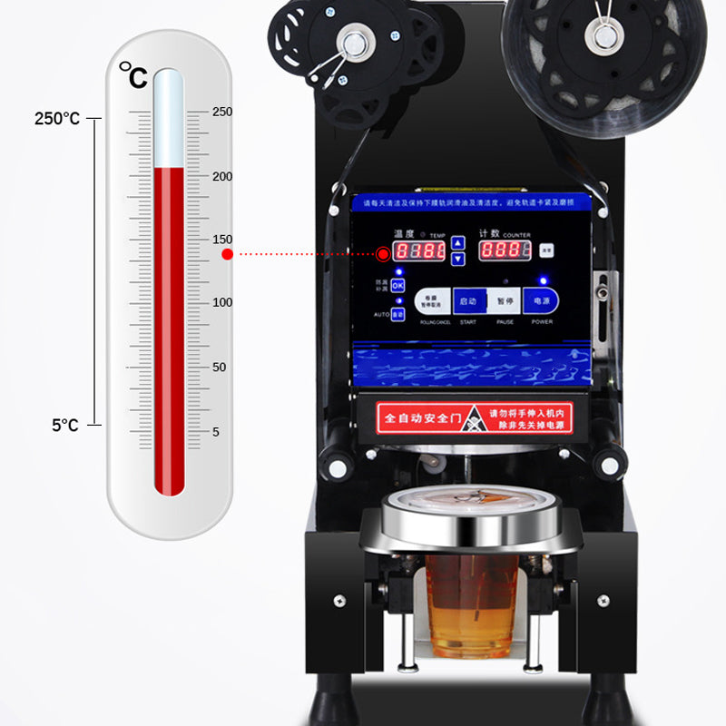 Cost-Effective Milk Tea Cup Sealing Machine 90/95 Mm Commercial Machine Complete Automatic Plastic And Paper Cup
