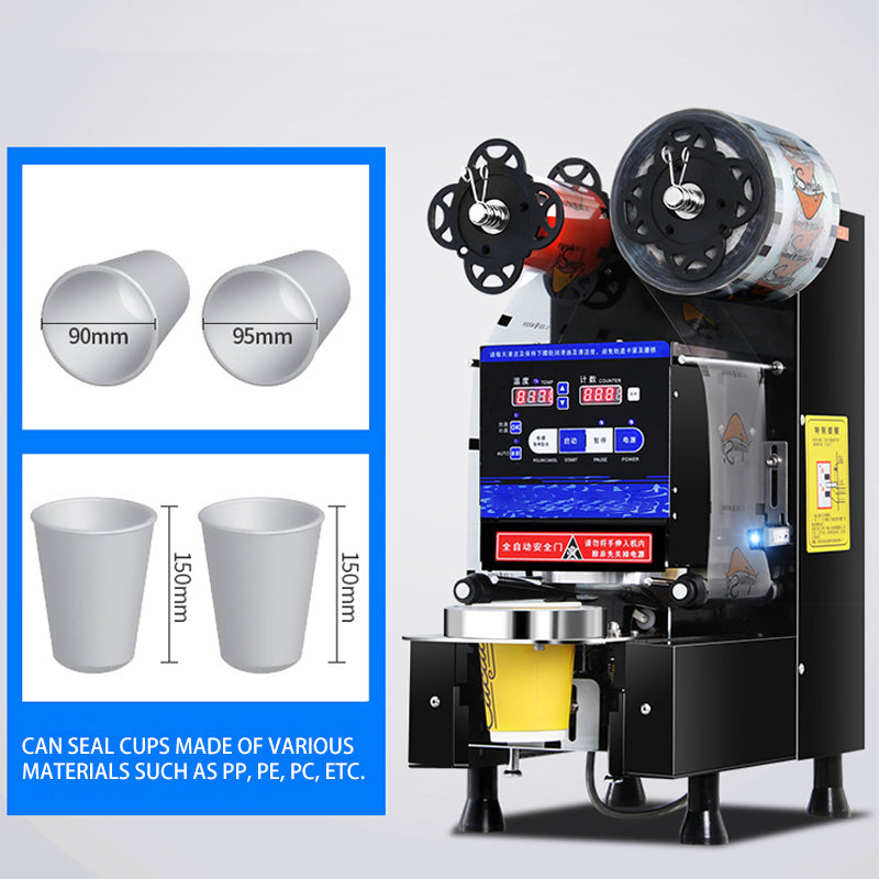Cost-Effective Milk Tea Cup Sealing Machine 90/95 Mm Commercial Machine Complete Automatic Plastic And Paper Cup
