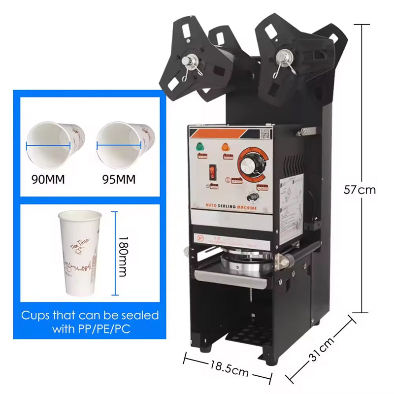 Automatic Cup Sealing Machine Bubble Tea Machine Cup Sealer For Coffee/Milk Tea/Soy Milk Cup 9.5/9cm Boba Tea Machine