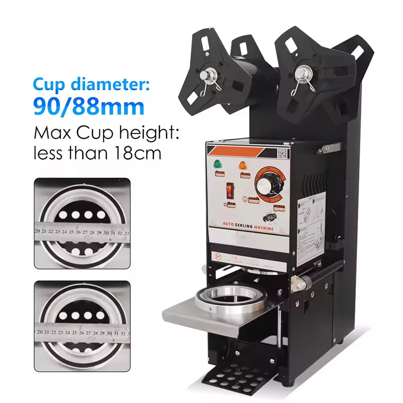 Automatic Cup Sealing Machine Bubble Tea Machine Cup Sealer For Coffee/Milk Tea/Soy Milk Cup 9.5/9cm Boba Tea Machine