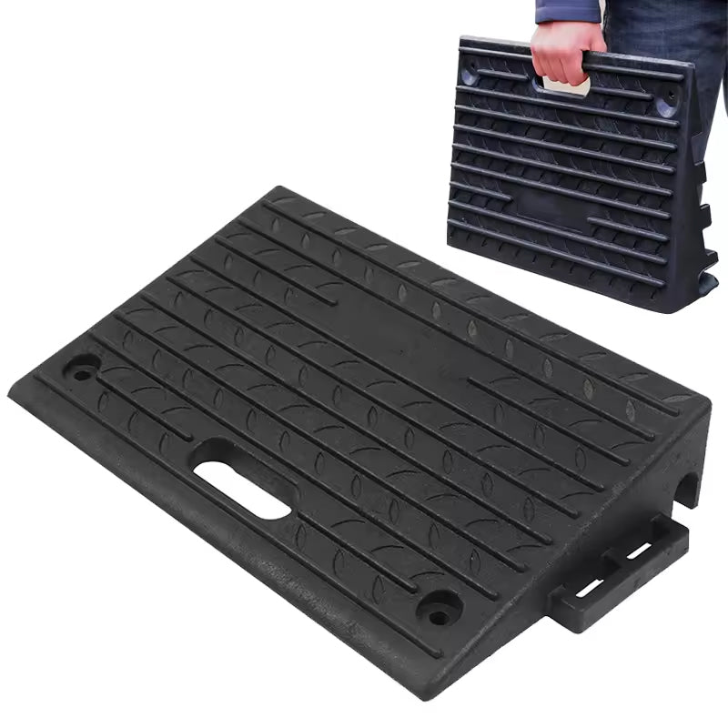 2 Packs Driveway Curb Ramps For Cars, 4" Rubber Curb Ramps For Driveway Sidewalks, Effective Wheelchair Ramp