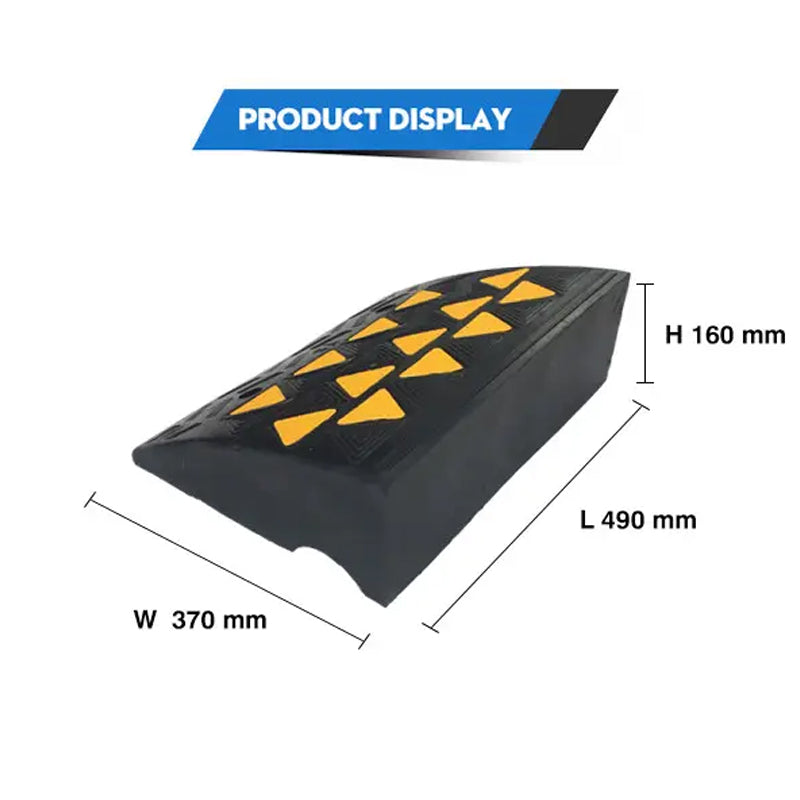 2 Pack Slope With Yellow Reflective Film Rubber Kerb Ramp/Rubber Curb Ramp