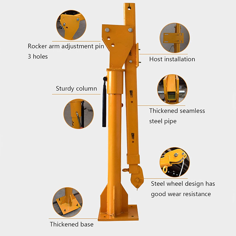 Davit Crane,Folding Electric Hoist/Workshop Crane, 500 Kg Domestic Truck Crane, Folding, Telescopic, Height Adjustable, With Motor