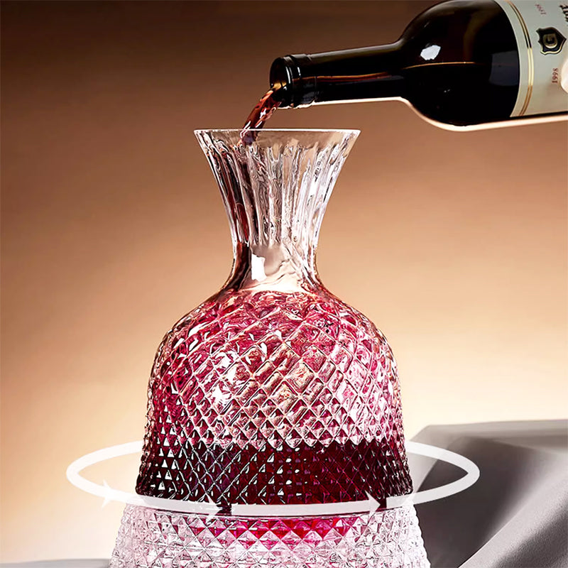 High-End Light Luxury Red Wine Glass Set Rotating Decanter Crystal Glass High-Foot Cup Home Wine Glass Wine Set