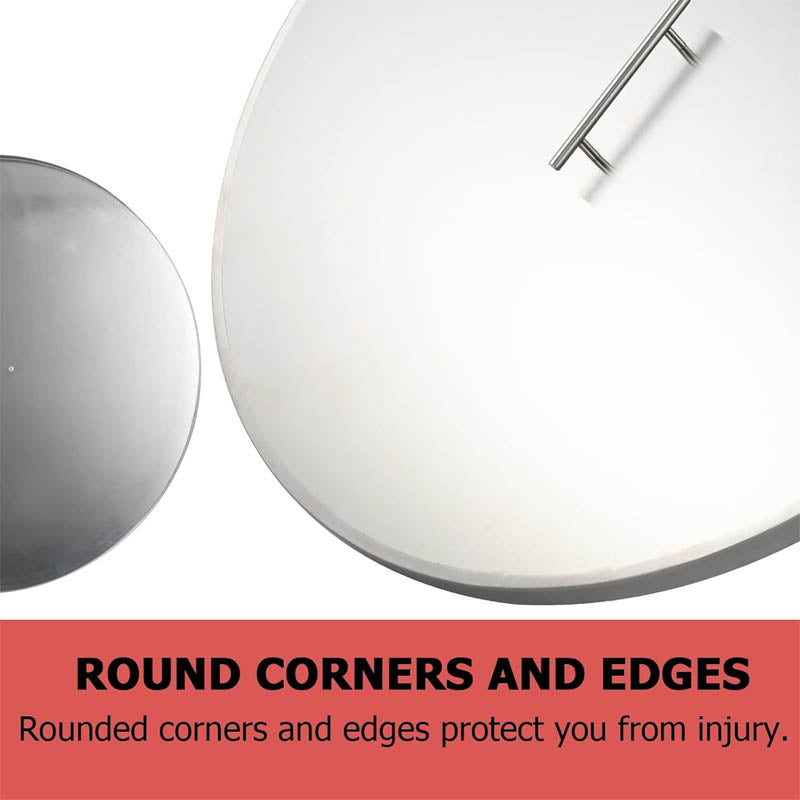 Fire Pit Lid Round Stainless Steel 22'' Fire Pit Metal Cover with Handle for Outdoor Patio Fire Pits Backyard