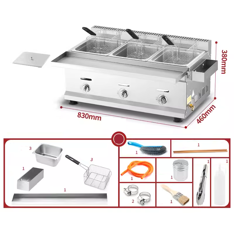 Commercial Frying Pan Flameout Protection Gas Stall Gas Liquefied Gas Frying Furnace Fried Dough Stick Machine French Fries Fried String