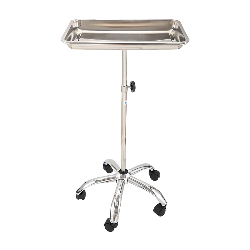 Mayo Instrument Stand, Mobile Medical Doctor Tattoo Spa Salon Service Instrument Procedure Trays with Mobile 5 Caster Base