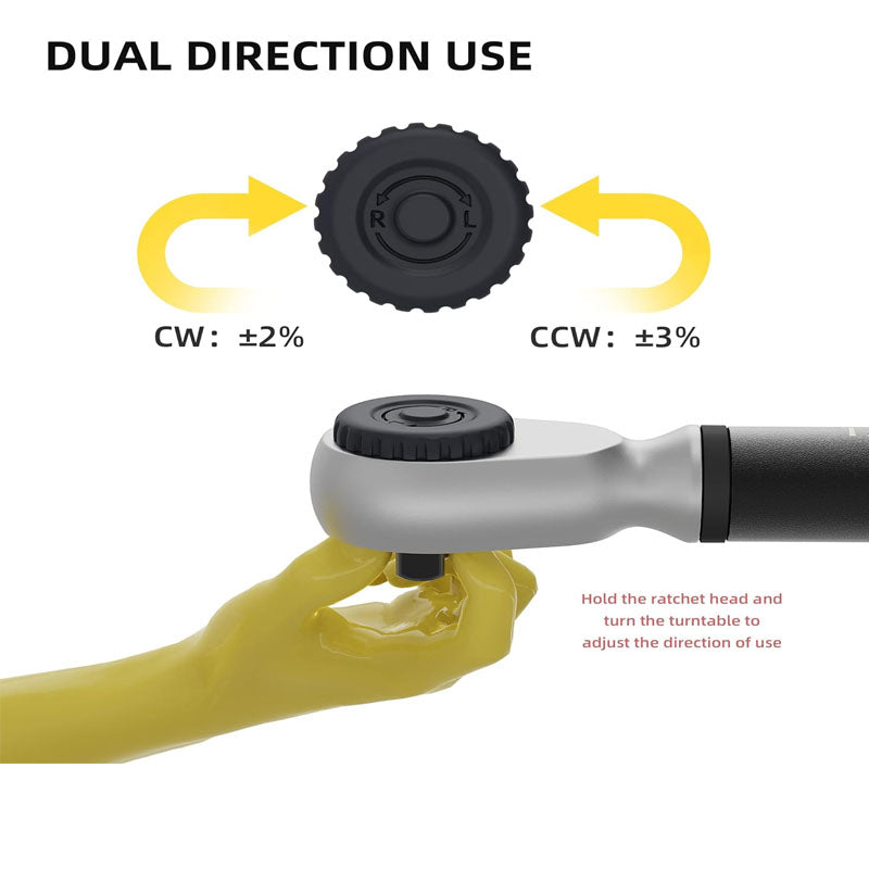 1/2 Inch Drive Digital Torque Wrench 17-340n.m Torque Range Acc to ±2% with LED Buzzer