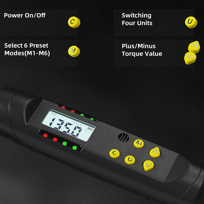 1/2 Inch Drive Digital Torque Wrench 17-340n.m Torque Range Acc to ±2% with LED Buzzer