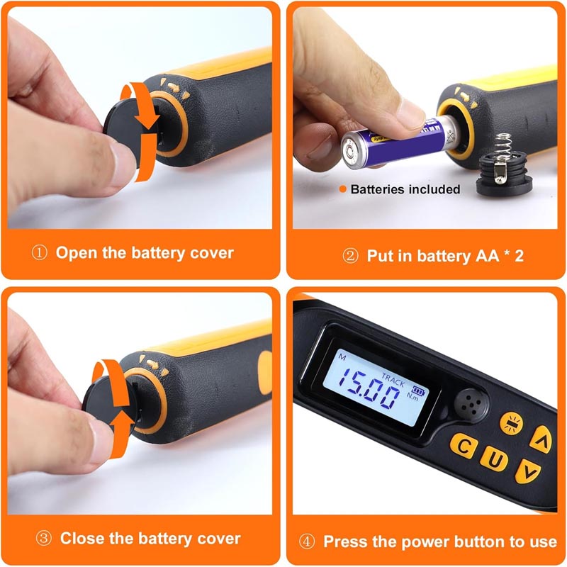 1/2 Drive Digital Torque Wrench 14.8-147.5 ft-lbs(20-200Nm) with Buzzer&LED Indicator Accuracy ±2%