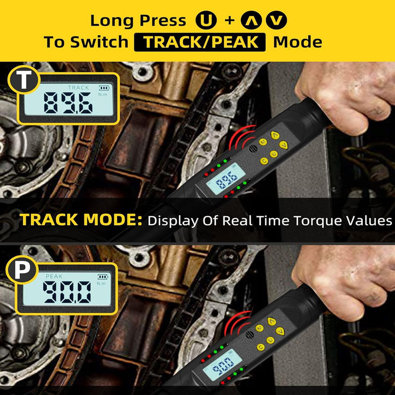 1/2 Inch Drive Digital Torque Wrench 17-340n.m Torque Range Acc to ±2% with LED Buzzer