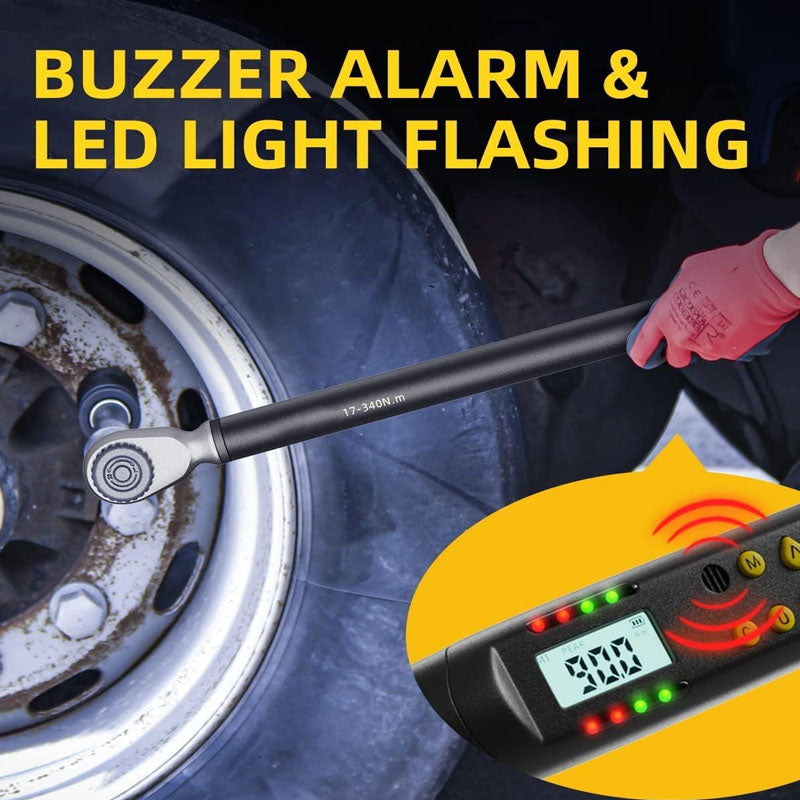1/2 Inch Drive Digital Torque Wrench 17-340n.m Torque Range Acc to ±2% with LED Buzzer