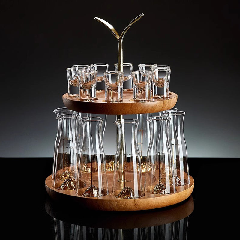 Liquor Dispenser Set Red Wine Decanter Pot Crystal Glass Liquor Cup Spirits Pot