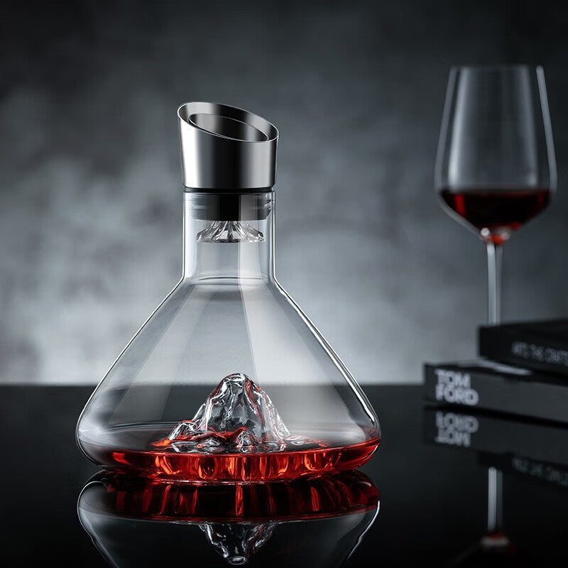Crystal Waterfall Red Wine Decanter Household High-End Iceberg Quick Wine Dispenser Bottle Iceberg Decanter 1500ml