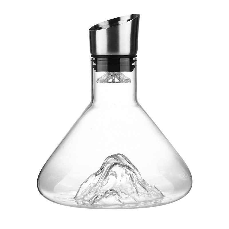 Crystal Waterfall Red Wine Decanter Household High-End Iceberg Quick Wine Dispenser Bottle Iceberg Decanter 1500ml