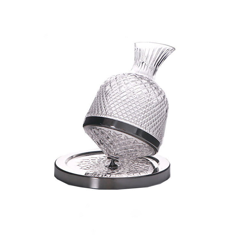 Rotating Red Wine Decanter Wine Dispenser Crystal Glass Creative Gyro Household Wine Dispenser 1500Ml Silver