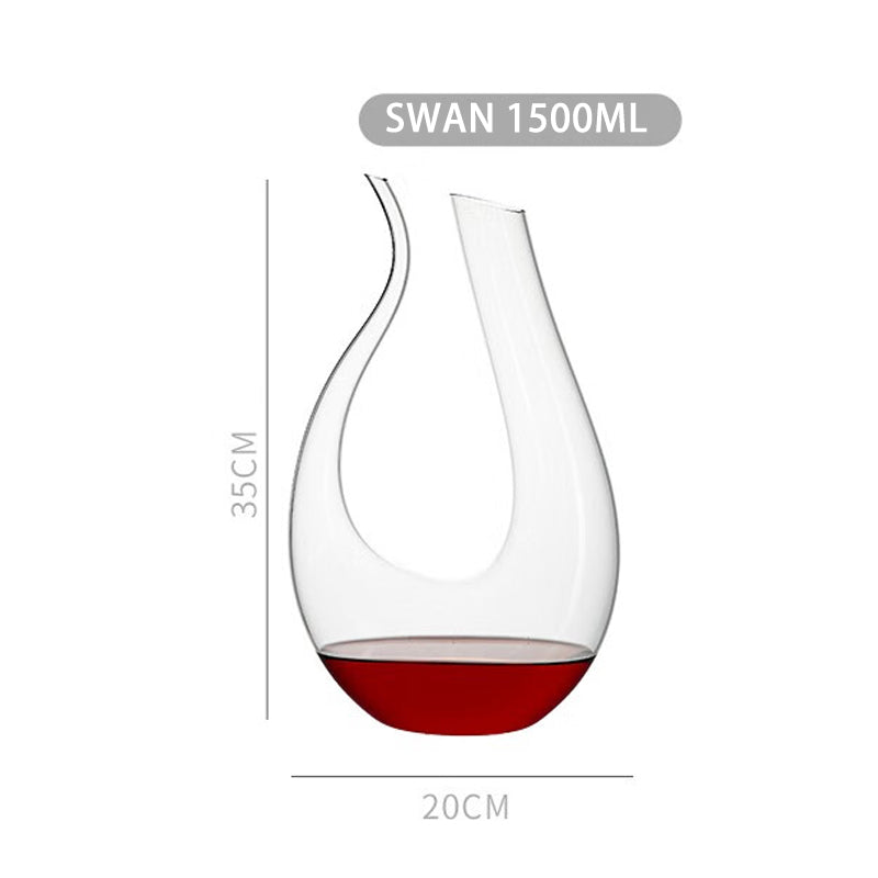 European Style Crystal Thickened Red Wine Decanter Household Glass Wine Personality Creative Quick Wine Dispenser Crystal Swan Decanter 1.5L