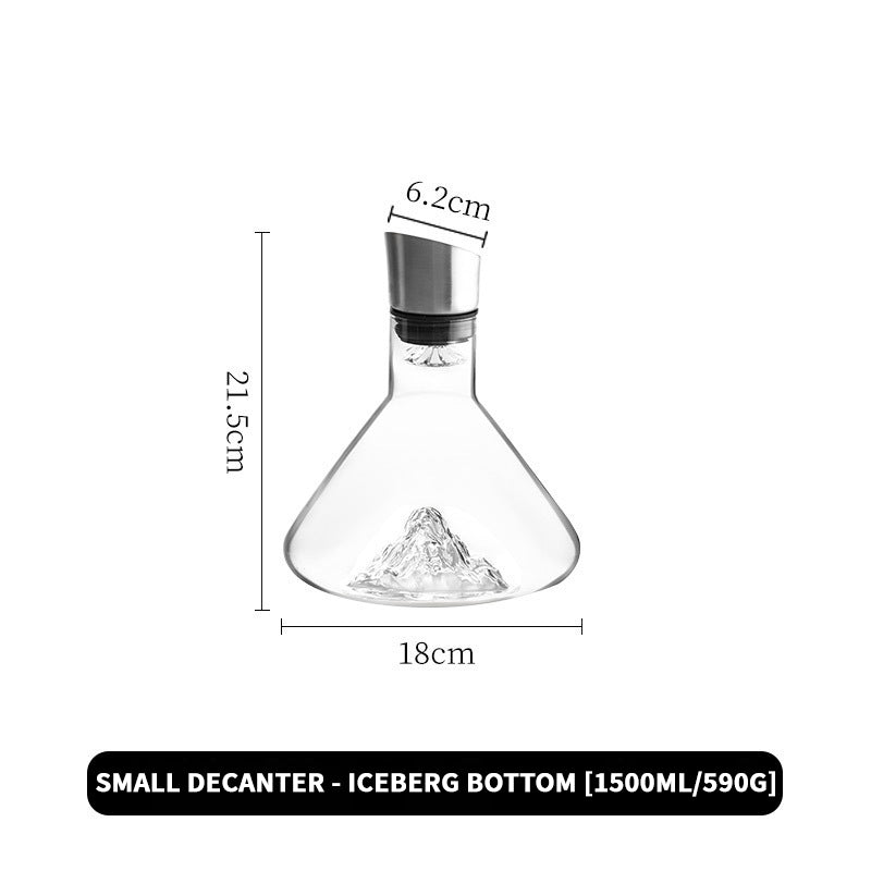 Crystal Waterfall Red Wine Decanter Household High-End Iceberg Quick Wine Dispenser Bottle Iceberg Decanter 1500ml