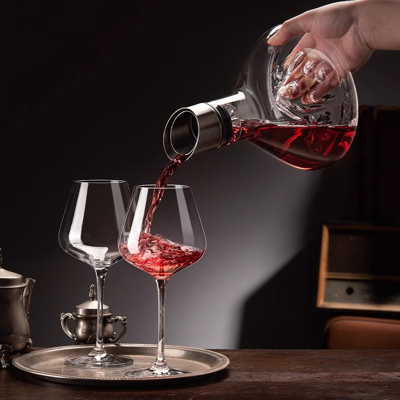 Crystal Waterfall Red Wine Decanter Household High-End Iceberg Quick Wine Dispenser Bottle Iceberg Decanter 1500ml