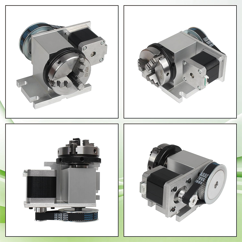 CNC Milling Machine Rotational Axis 3 Jaw Chuck Dividing Head,w/ Nema17 stepper motor for CNC Engraving