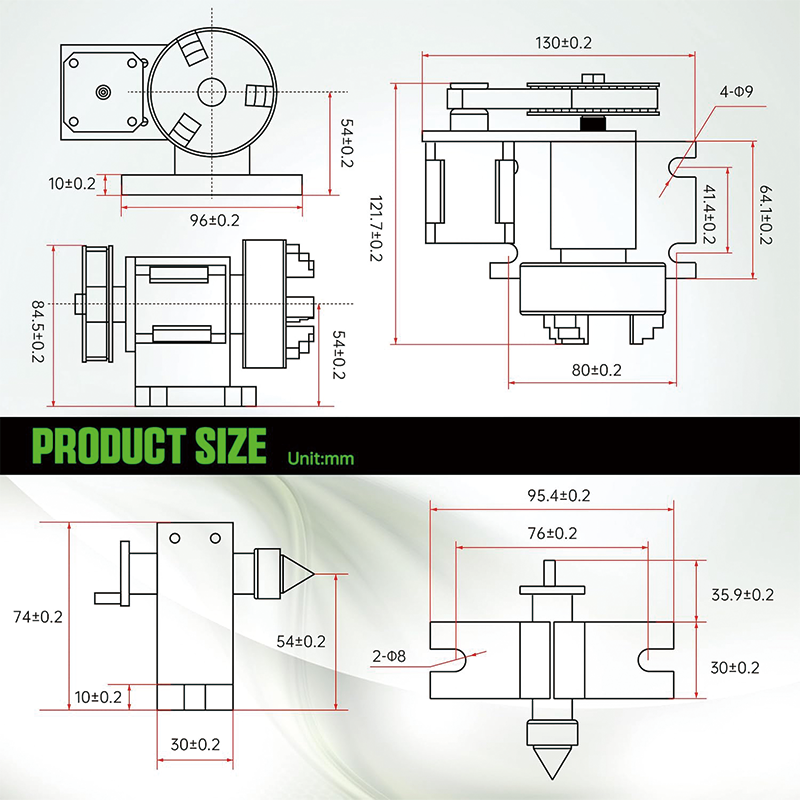 Dividing Head K12-65mm Type Divding Head,4:1 CNC 4th-Axis A-Axis Rotation-Axis,4 Jaw Chuck+Nema17 Stepper Motor for CNC Router Engraver Machine