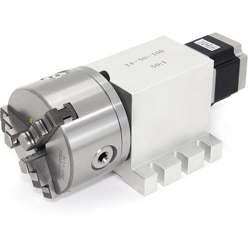 Dividing Head,Rotational 4th Axis A axis Rotary Table,K11-100mm 3-Jaw Chuck,65mm Tailstock,CNC Router Milling Machine,Universal for Engraving