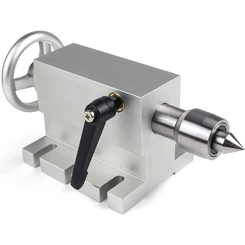 Dividing Head,Rotational 4th Axis A axis Rotary Table,K11-100mm 3-Jaw Chuck,65mm Tailstock,CNC Router Milling Machine,Universal for Engraving
