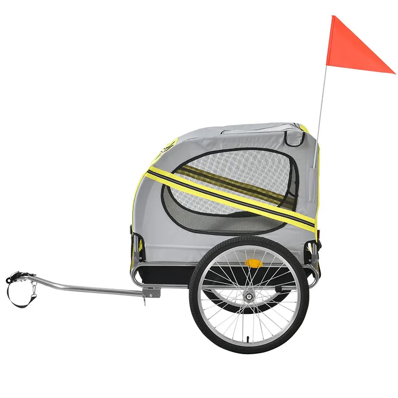 Customizable Foldable 2-In-1 Sturdy Steel Frame Pet Dog Bicycle Trailer Jogger Enclosed Pet Dog Cart