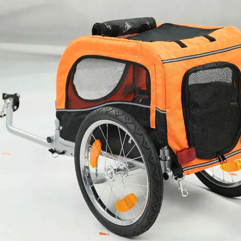 Small Dog Stroller Carrier Trailer Pet Trailer For Bicycle For Bike,Universal Bicycle Coupler, Reflectors, Flag