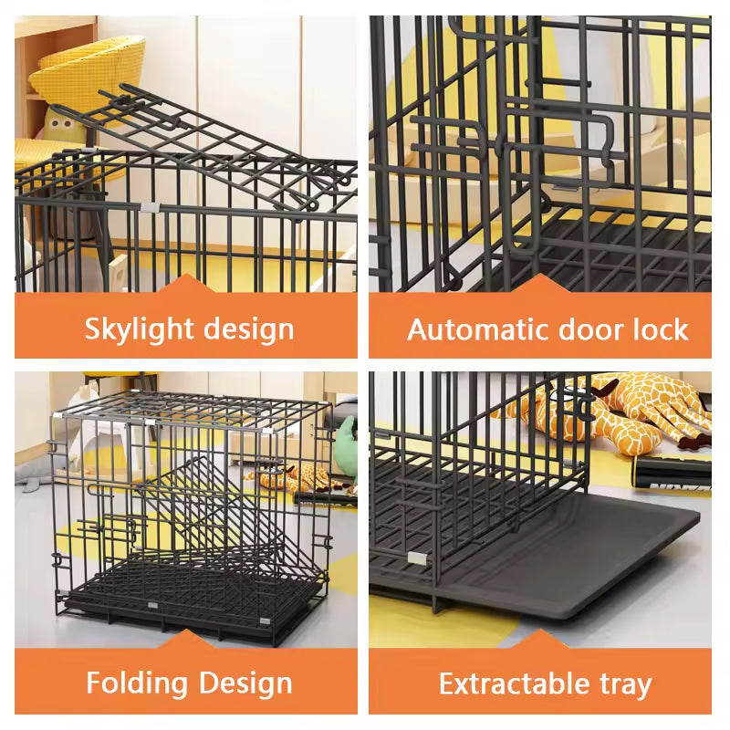 Dog Cage Large Medium And Small Dog Crate Pet Products Playpen Foldable Rabbit Pet Cages