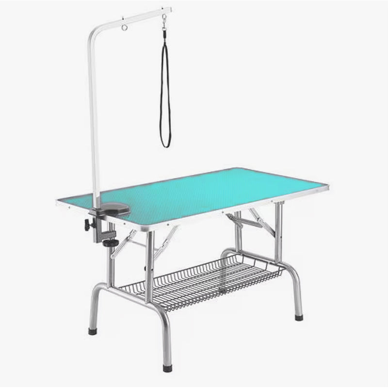 43” Heavy Duty Pet Dog Grooming Table Professional Foldable Dog Trimming Table With Adjustable Arm Noose & Mesh Tray