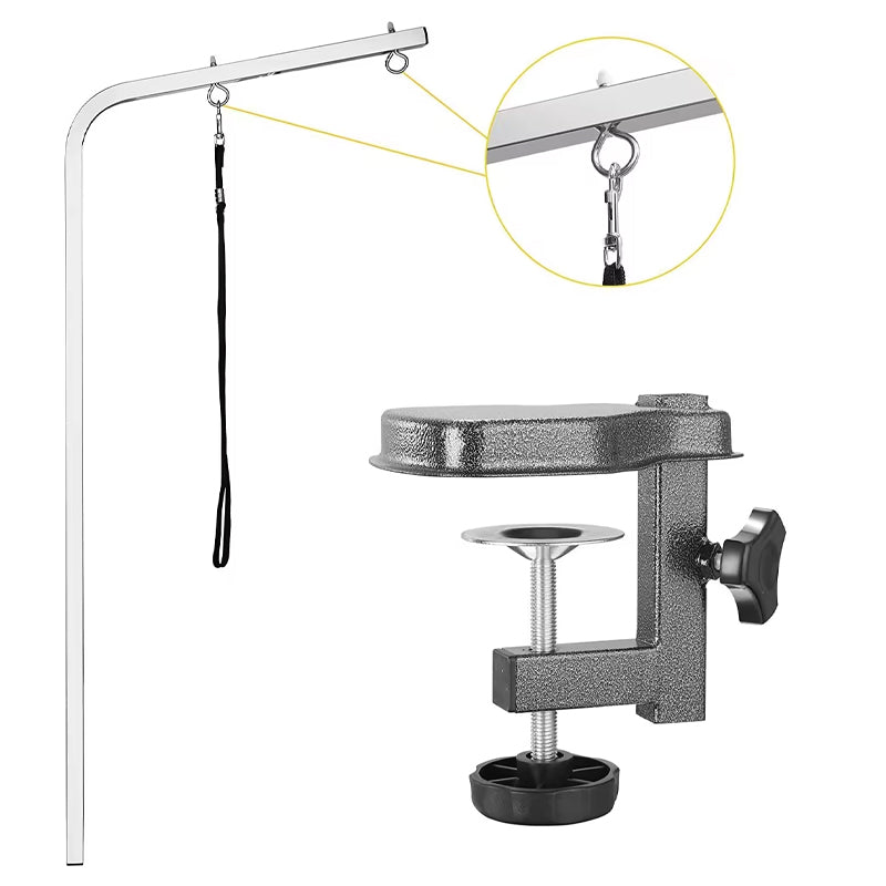 43” Heavy Duty Pet Dog Grooming Table Professional Foldable Dog Trimming Table With Adjustable Arm Noose & Mesh Tray