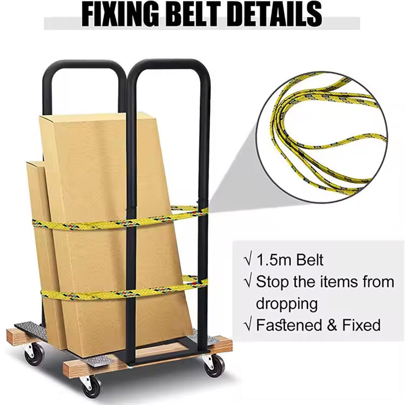 Handling Garage Sheet Dolly Custom Dolly Converter Easy Assembly 12 x 37" Black Powder Coated Steel Drywall Cart