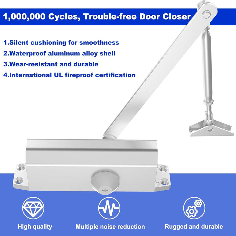 Door Closer Automatic Door Closer Commercial or Residential Use Door Weights 55~99 Lb Aluminum