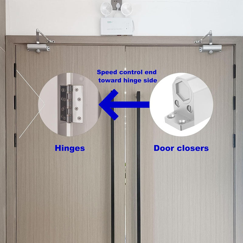 Door Closer Automatic Door Closer Commercial or Residential Use Door Weights 55~99 Lb Aluminum