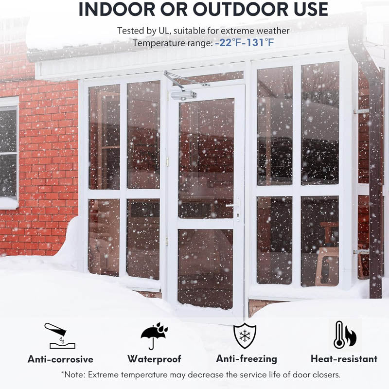 Automatic Door Closer Commercial 3H Fire-Rated Hydraulic Door Closer Residential UL Listed Silver