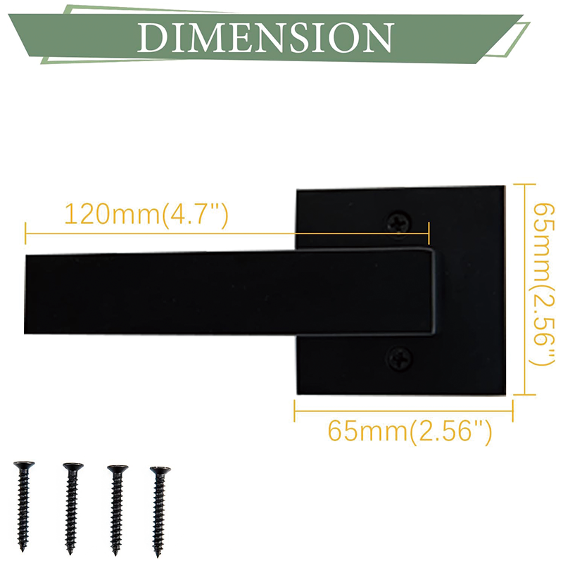 Dummy Door Handles Lever 2 Pack,Contemporary Half-Dummy Lever Non-Turning Pull Only,Reversible for Right and Left Sided Doors,For Pantry, Closet, and French Doors, Matte Black