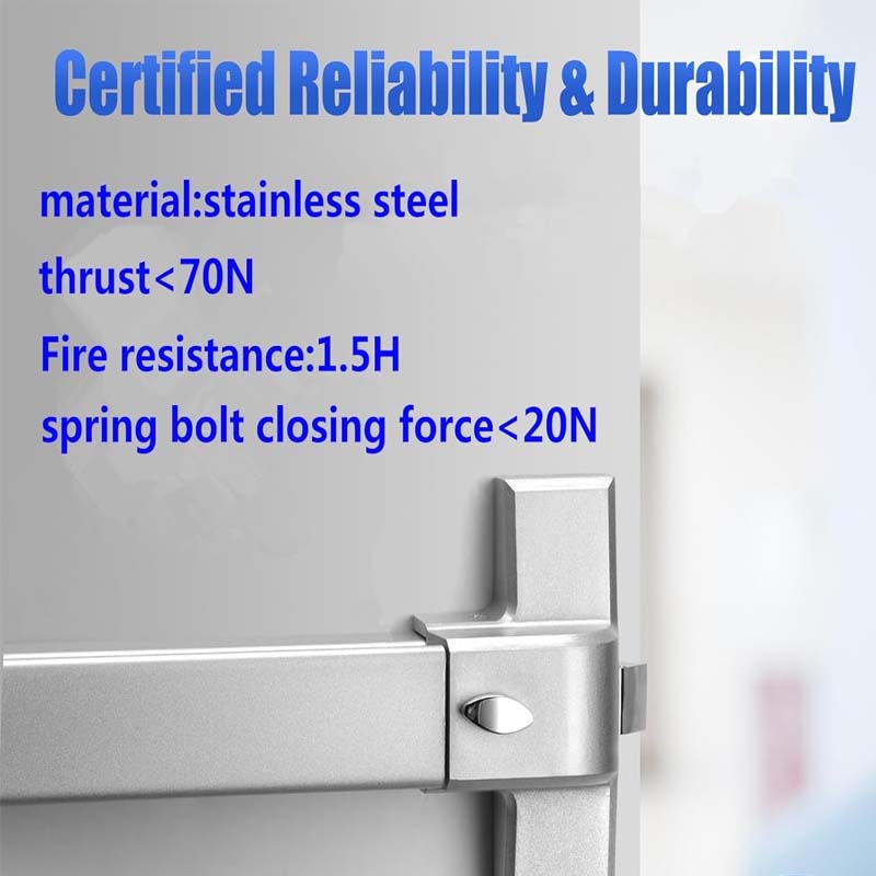 Door Push Bar 80cm/31.5” Stainless Steel Door Push Bar with Exterior Lever for 31"-47" Wood Metal Door