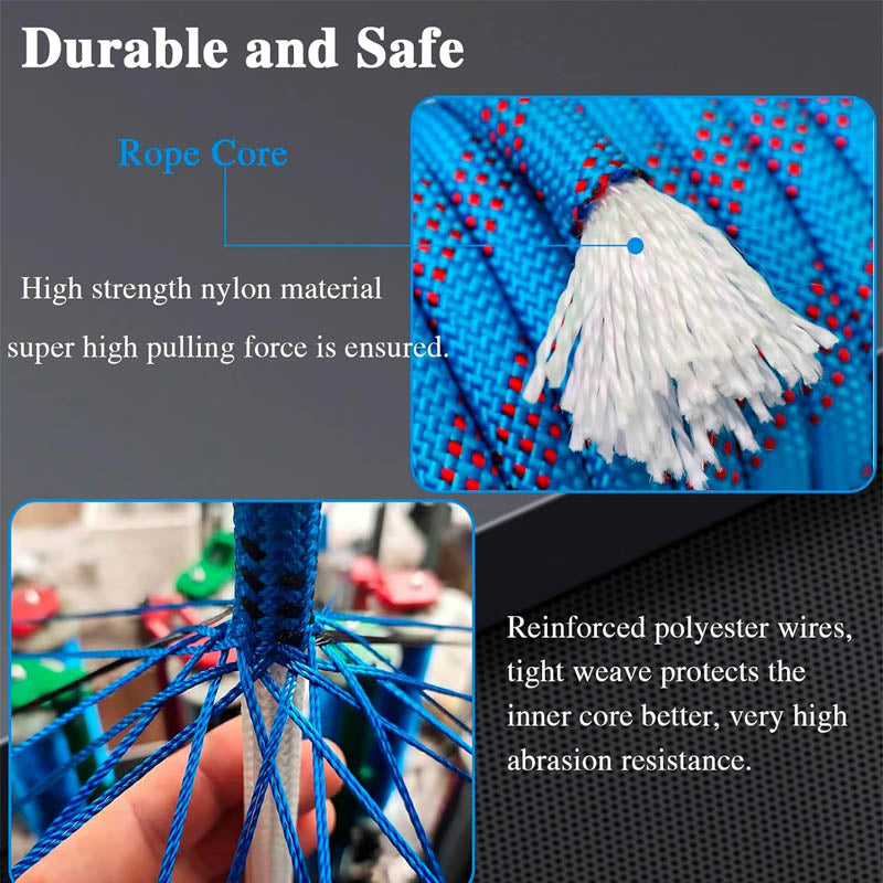Double Braid Rope 1/2 in x 125 ft Strong Arborist Rigging Rope 8400 LBS Breaking Strength Outdoor Climbing Rope