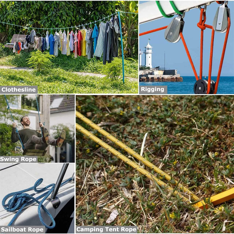 1/2 Inch x 50 Feet Double Braid Rope High Strength Climbing Rope for Adults & Kids Tree Work Halyard Sailing(Orange)