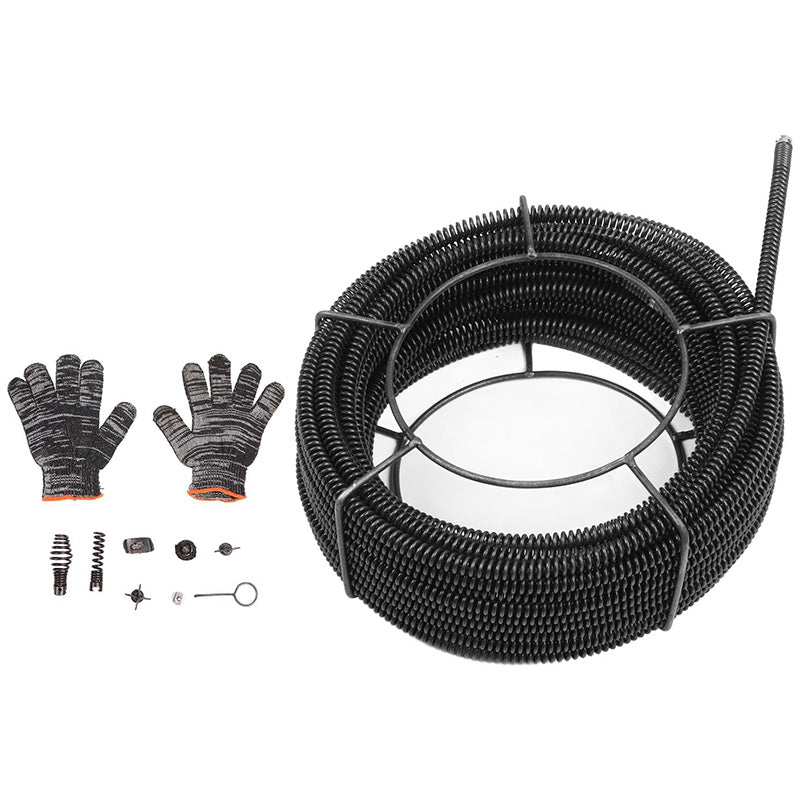 Drain Cleaning Cable 100 Feet x 3/8 Inch Solid Core Cable Sewer Drain Auger Cable Cleaner Snake Clog Pipe