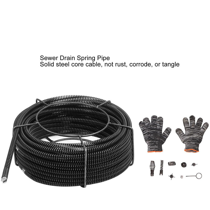 Drain Cleaning Cable 100 Feet x 3/8 Inch Solid Core Cable Sewer Drain Auger Cable Cleaner Snake Clog Pipe