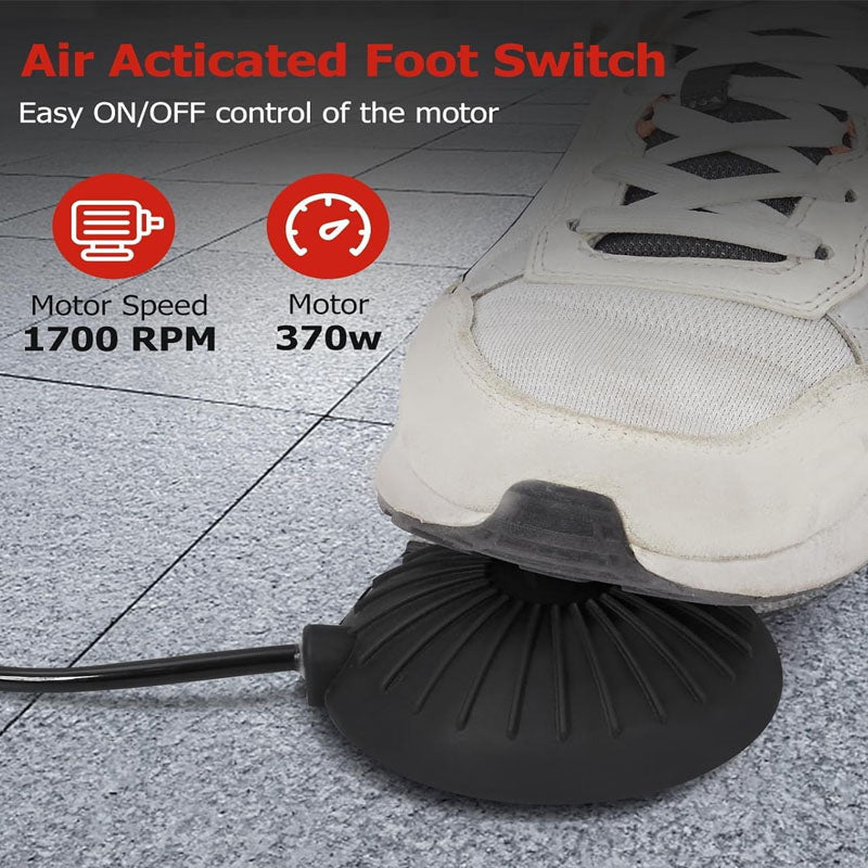 Drain Cleaning Machine 100FT x 3/8 Inch with 4 Cutters & Foot Switch and Pair of Gloves for Sewer, Bathroom,Sink and Shower