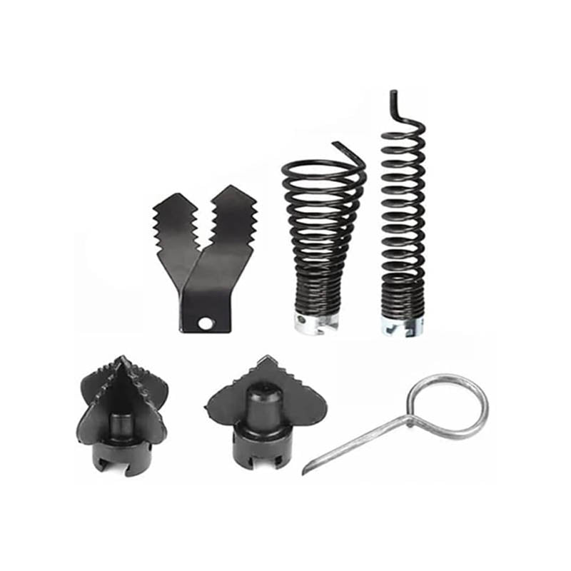 Drain Cleaning Equipment 45 Feet x 7/8 Inch Hollow Core Cable Sewer Cable with 6 Cutters for Sink, Floor Drain, Toilet