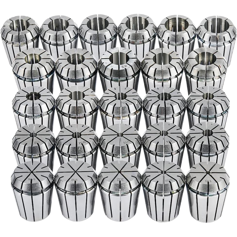 ER32 Spring Collet Set, CNC Engraving Milling Lathe Chuck Tool 1/32''-13/16'' for CNC Engraving Machine Milling Lathe Tool Drill Press, 26PCS
