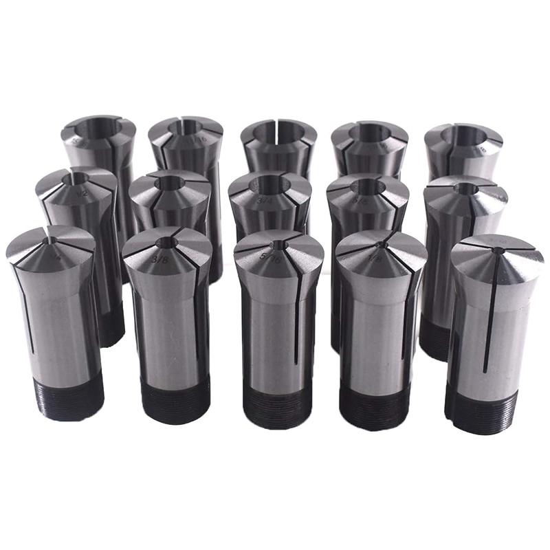 13 pcs Precision Collet Set, 1/8-1" High Precision Round for Milling Machine Drill Presses Boring Machine Machining Center