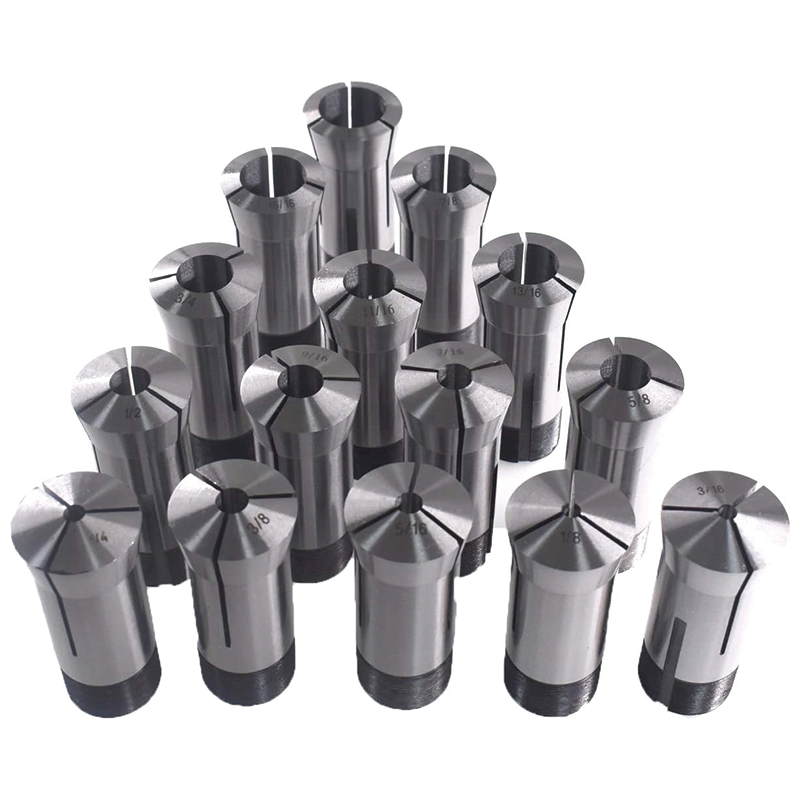 13 pcs Precision Collet Set, 1/8-1" High Precision Round for Milling Machine Drill Presses Boring Machine Machining Center