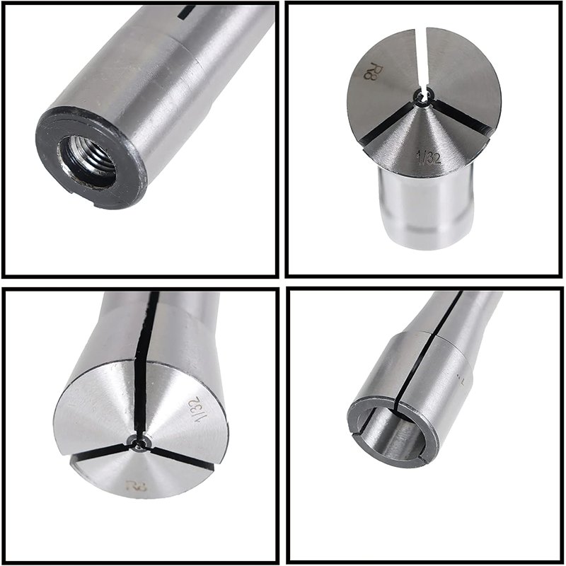 29 pcs Precision R8 Collet Set, 1/32-1 Inch for Various R8 Mill Spindle Taper Boring Machine Machining